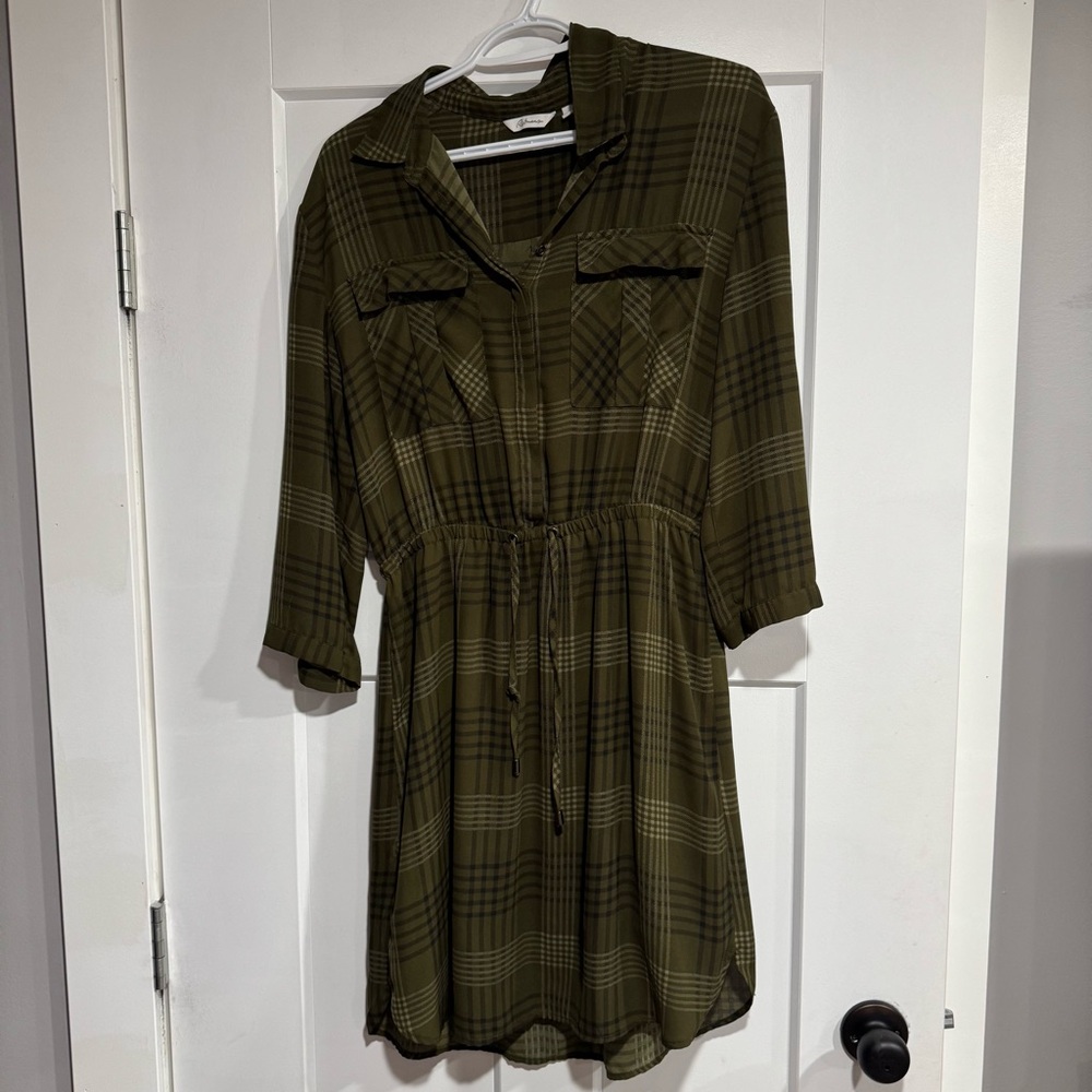 Reitmans Green Plaid Dress